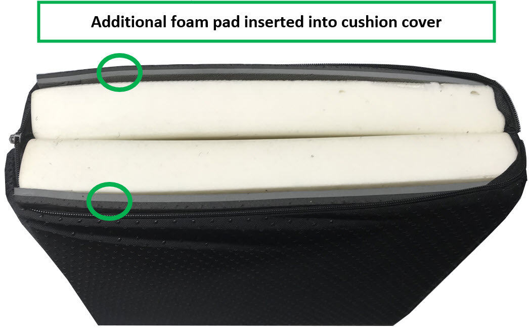 additional foam pad inserted in the cushion cover